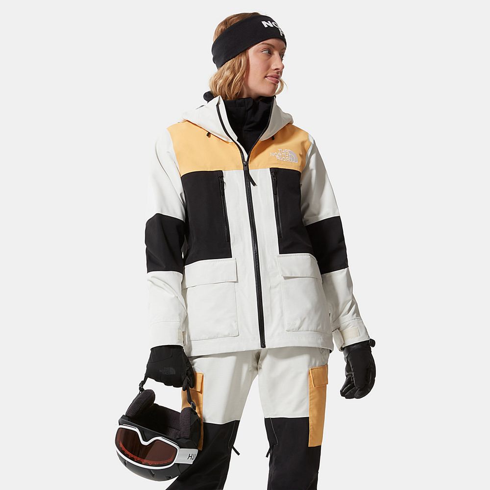 The North Face Lightweight Jackets Womens Australia - The North Face Dragline White / Orange / Black